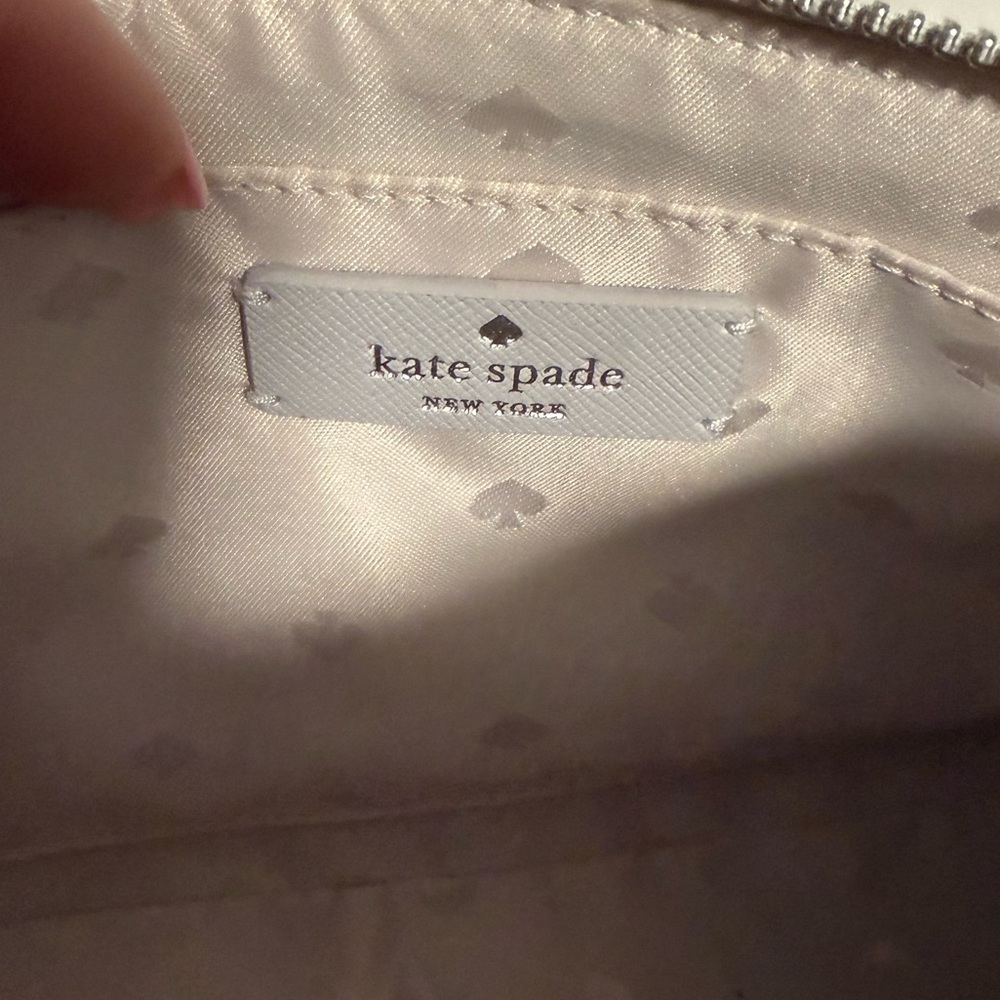 Kate Spade Silver and White Glitter Crossbody bag! NWOT with free bag scarf! - Picture 9 of 10